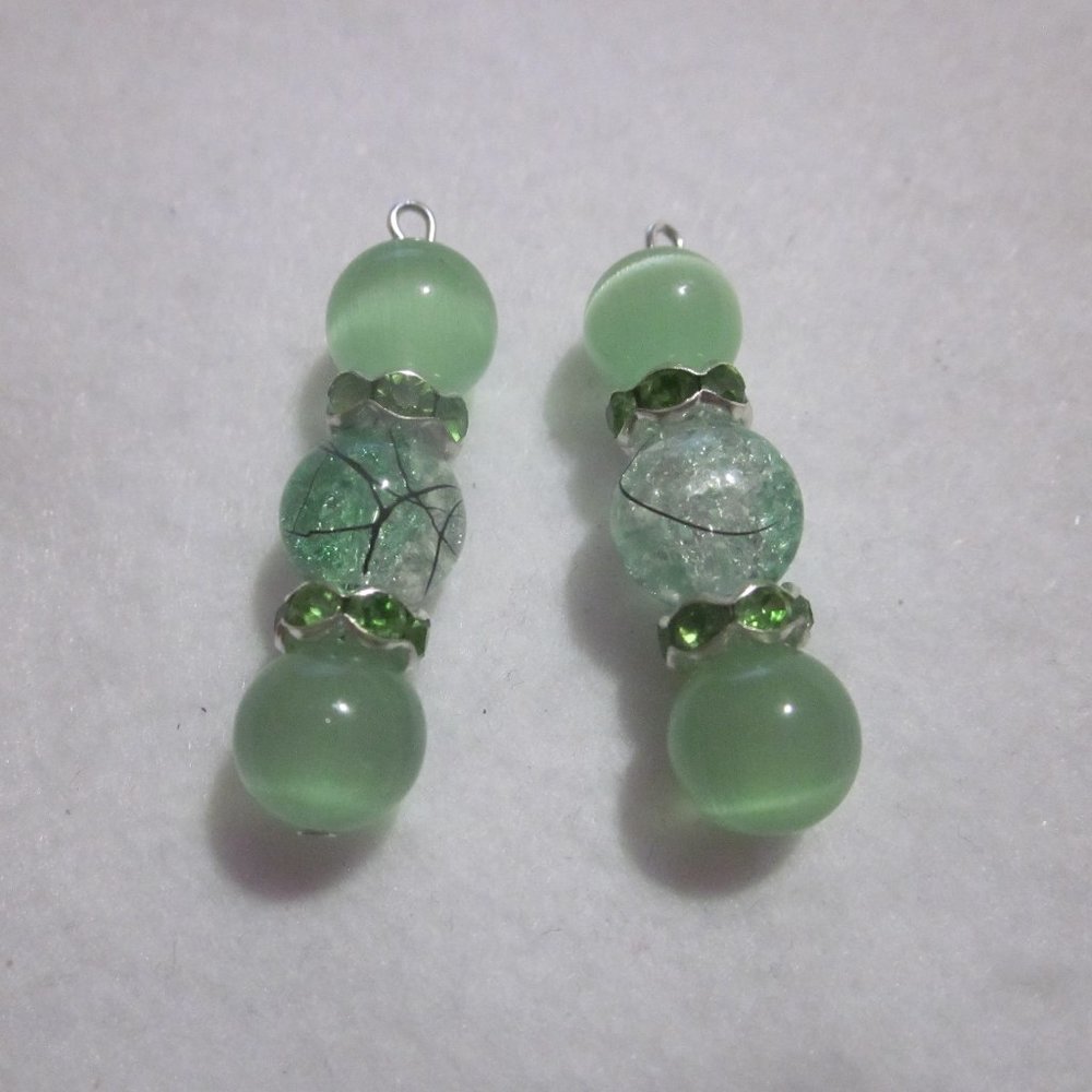 Green Small Dangle Earrings.